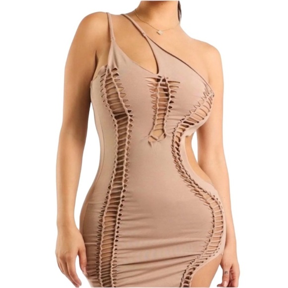 Sexy Beige Cut Open Side Dress
New - Picture 2 of 8
